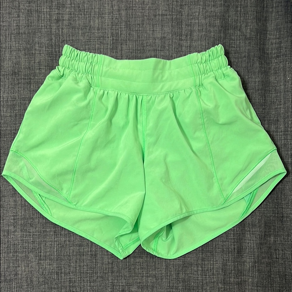 Lululemon Women's lime Green Athletic Shorts 4” inseam